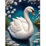 5d swan diamond painting Boshra Full round drill 30*40 لوحه البجع الرسم بالماس