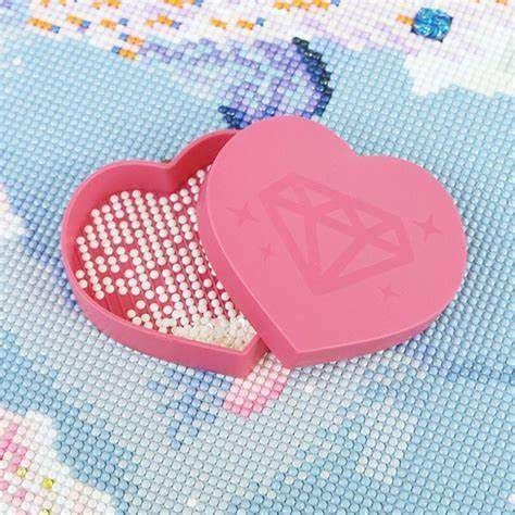 3 Love Heart Shape Diamond Painting Tray box Bead Storage Kit علب قلوب لحفظ الماسات
