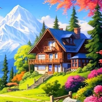 5d Diamond Painting Classic House full round drill 40*40 لوحة البيت الكلاسيكي رسم بالماس