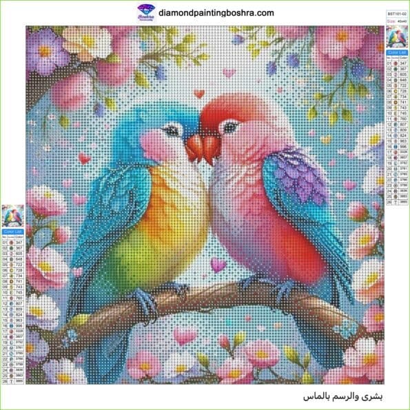5d Diamond painting Egypt the lovely bird full round drill 40*40 لوحة عصفور الحب الرسم بالماس