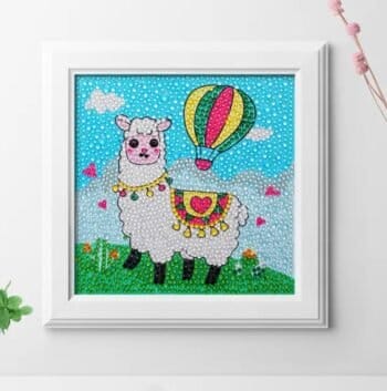 diamond painting Kids lama crystal Full Drill 18*18  لوحة اللاما الرسم بالماس للأطفال دايموند كريستال