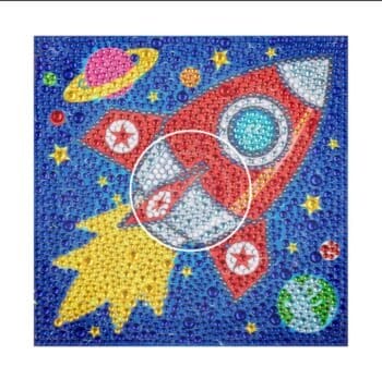 diamond painting Kids Rocket crystal Full Drill 18*18 لوحة الصاروخ الرسم بالماس للأطفال دايموند كريستال