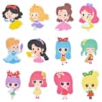 5d Diamond painting stickers 12 princess إستيكرات اميرات رسم بالماس