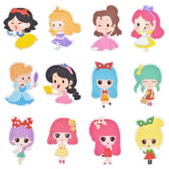 5d Diamond painting stickers 12 princess إستيكرات اميرات رسم بالماس