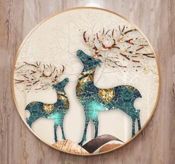 5d Diamond painting Rinder Crystal full round ab drill 45*45 لوحة الغزاله رسم بالماس
