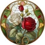 5d Diamond Painting Boshra flower full Round Drill 45*45 لوحة دائريه الورد  الرسم بالماس