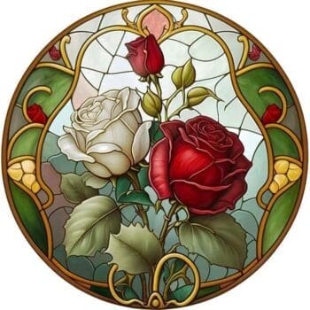 5d Diamond Painting Boshra flower full Round Drill 45*45 لوحة دائريه الورد  الرسم بالماس
