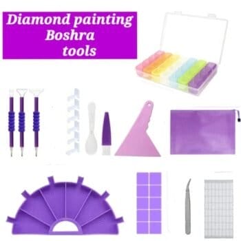30 Boshra Purple Diamond Painting tools Kit مجموعة أدوات بشري البنفسجي للرسم بالماس
