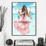 5d Diamond painting The Girl full round drill 35*45 لوحه الفتاه رسم بالماس