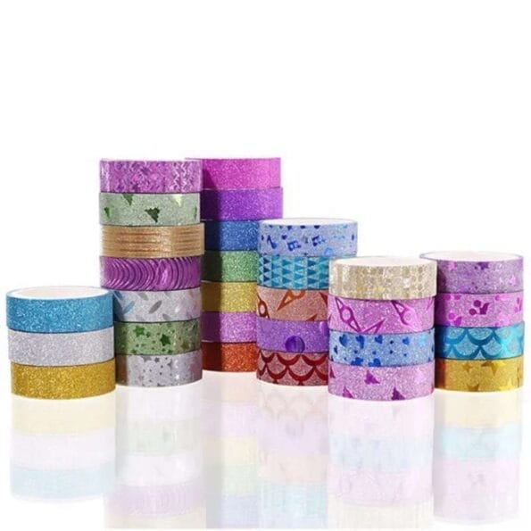 5D DIY Diamond Painting Tools 10 Roll Glitter Washi Masking Tape شرائط جليتر للوحات الدايموند بينتيج