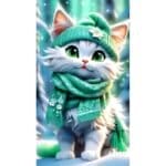 5d Diamond Painting DIY Fantasy Cat Square drill 30*45 لوحة القطة الرقيقه رسم بالماس