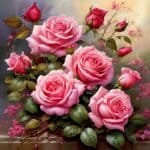 5d Diamond painting Classic Rose full Square drill 40*40 لوحة ألازهار الكلاسيكية رسم بالماس