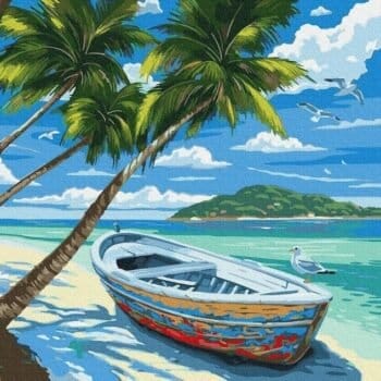5d Boshra New Diamond Embroidery Boat Diamond Painting 30*30 Full square Drill لوحة المركبه رسم بالماس