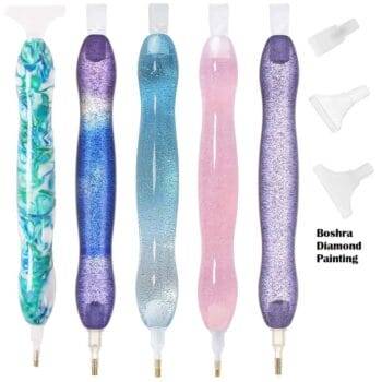 Point Drill Embroidery Resin Pen with 4 Head 5D DIY Painting Tools Pen Glue قلم الريزين مع 3 رؤس