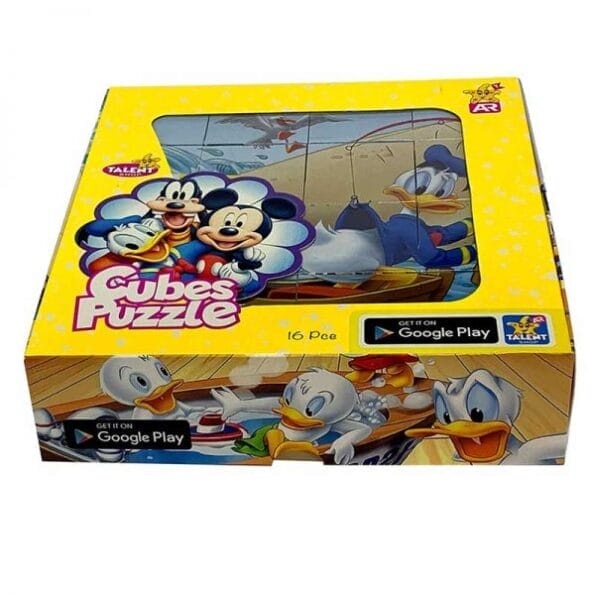 Mine & duck Cube Jigsaw Puzzles for Kids 16 Cubes+5 years old بازل مكعبات ميمي و زيزي