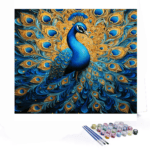 Paint by Number for Kids and Adults peacock 40*50  الرسم والتلوين بالارقام لوحة الطاووس