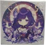 5d Diamond Painting purple hair girl round drill 20*20 لوحة الفتاه ذو الشعر البنفسجي لوحات ماسية مشدوده علي ايطار