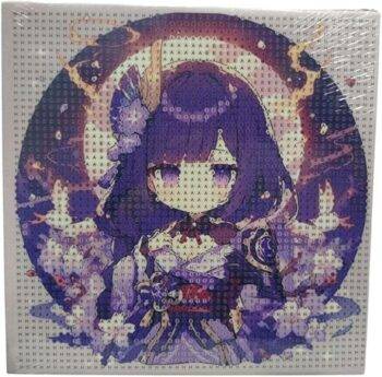 5d Diamond Painting purple hair girl round drill 20*20 لوحة الفتاه ذو الشعر البنفسجي لوحات ماسية مشدوده علي ايطار