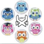 Diamond painting Egypt coater owl crystal drill 6 pieces كوسترات الرسم بالماس