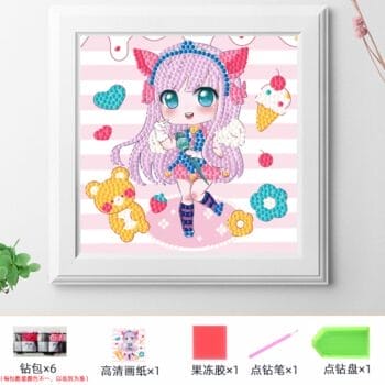 5d Diamond Painting Egypt girl partial drill with frame18*18 لوحة البنت لوحة ماسية جزئيه مع إيطار 