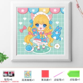 5d Diamond Painting Egypt girl partial drill with frame18*18 لوحة البنت لوحة ماسية جزئيه مع إيطار 