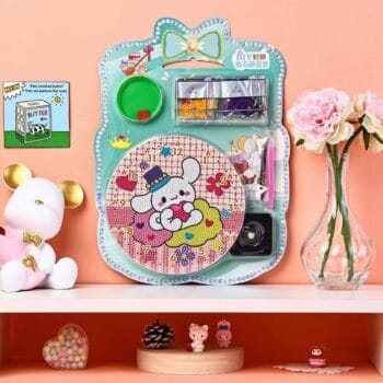 5d Diamond Painting Clock bear round drill 20*20 ساعه الدب لوحات ماسيه