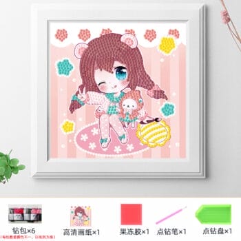 5d Diamond Painting Egypt girl partial drill with frame18*18 لوحة البنت لوحة ماسية جزئيه مع إيطار 