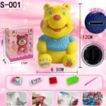 5d Boshra Diamond painting Egypt piggy bank yellow bear round drill 10*11 cm حصاله دبدوب من بشري والرسم بالماس