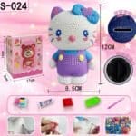 5d Boshra Diamond painting Egypt piggy bank purple  kitty round drill 13*7 cm حصاله كيتي من بشري والرسم بالماس