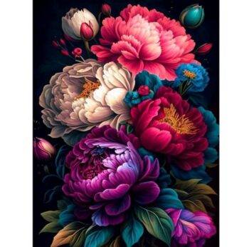 5d Diamond painting Boshra Flowers full round drill 35*45 لوحةالورد الكلاسيك رسم بالماس