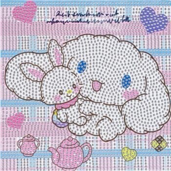 5d Diamond Painting rabbit & baby round drill 20*20 لوحة الارنب والبيبي لوحات ماسية مشدوده علي ايطار