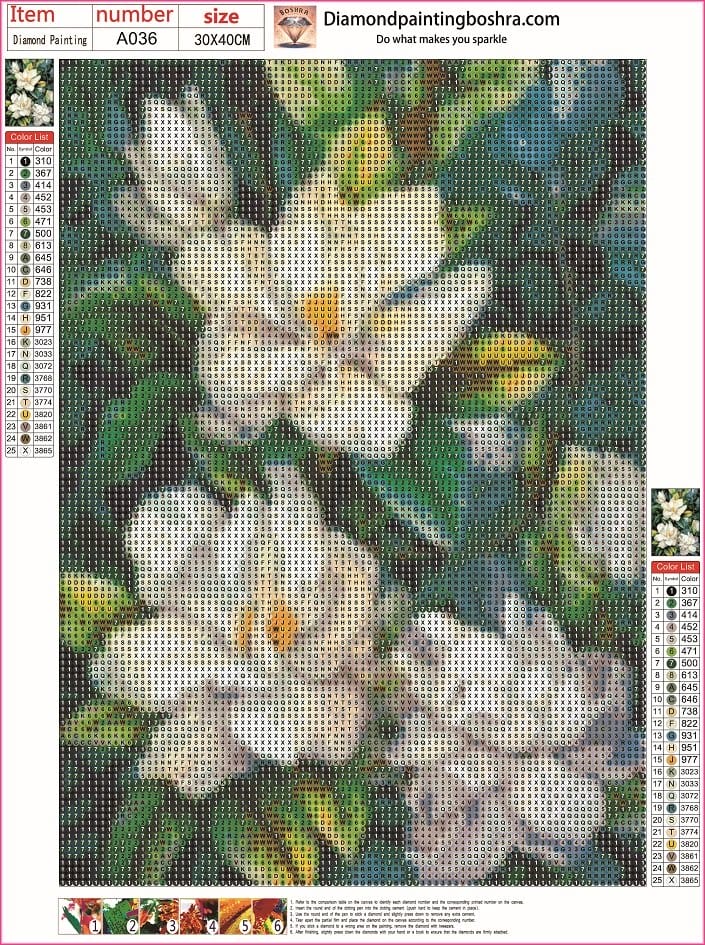 5d Diamond painting Egypt jasmine full round drill 30*40 لوحة ماسية الياسمين