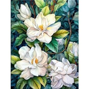 5d Diamond painting Egypt jasmine full round drill 30*40 لوحة ماسية الياسمين