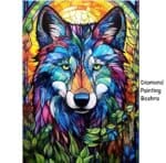 5d Diamond painting Egypt wolf full round drill 30*40 لوحة ماسية الذئب
