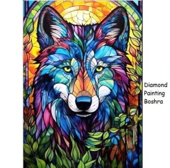 5d Diamond painting Egypt wolf full round drill 30*40 لوحة ماسية الذئب