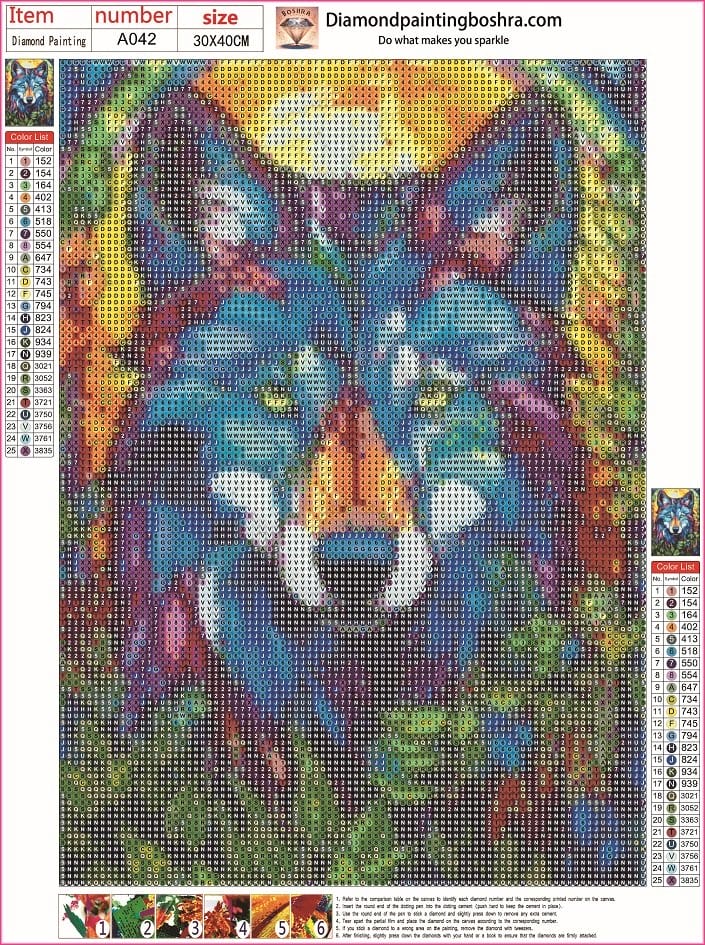 5d Diamond painting Egypt wolf full round drill 30*40 لوحة ماسية الذئب