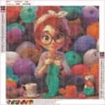 A084-45X45CM–diamond painting Knitting a