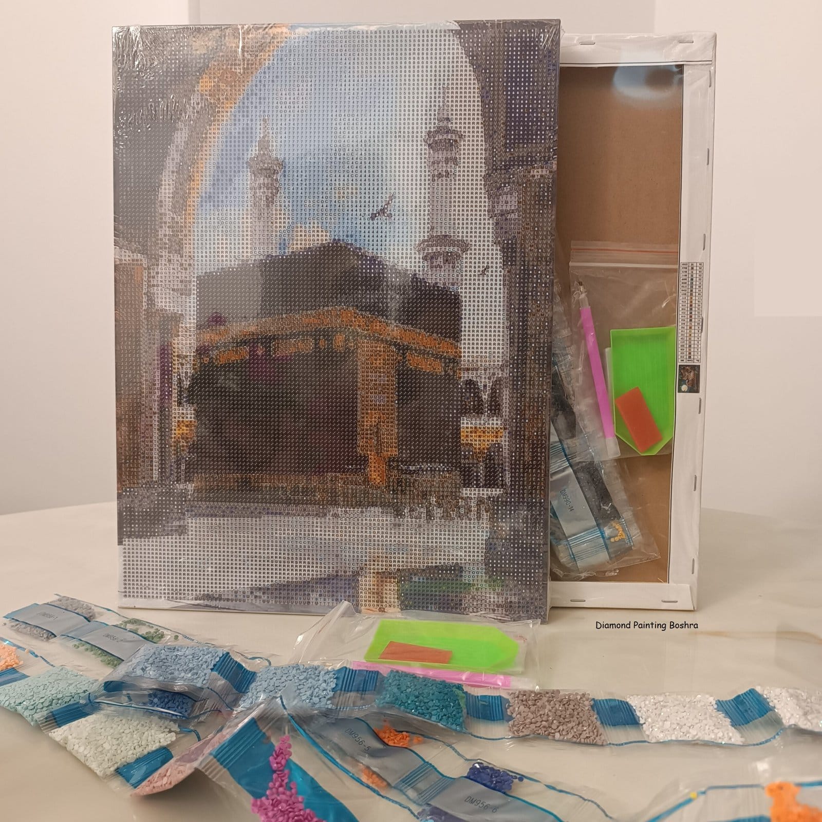 Diamond painting egypt qa3ba Boshra Diamond Painting Egypt Qa3ba Frame & AB Full Round Diamonds 30*40cm لوحة ماسية الكعبة بإطار خشب و دايموند إيه بي