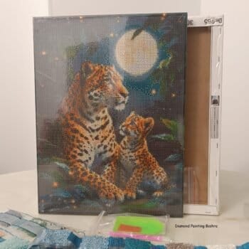 Boshra Diamond Painting Egypt tiger Frame & AB Full Round Diamonds 30*40cm لوحة ماسية النمربإطار خشب و دايموند إيه بي